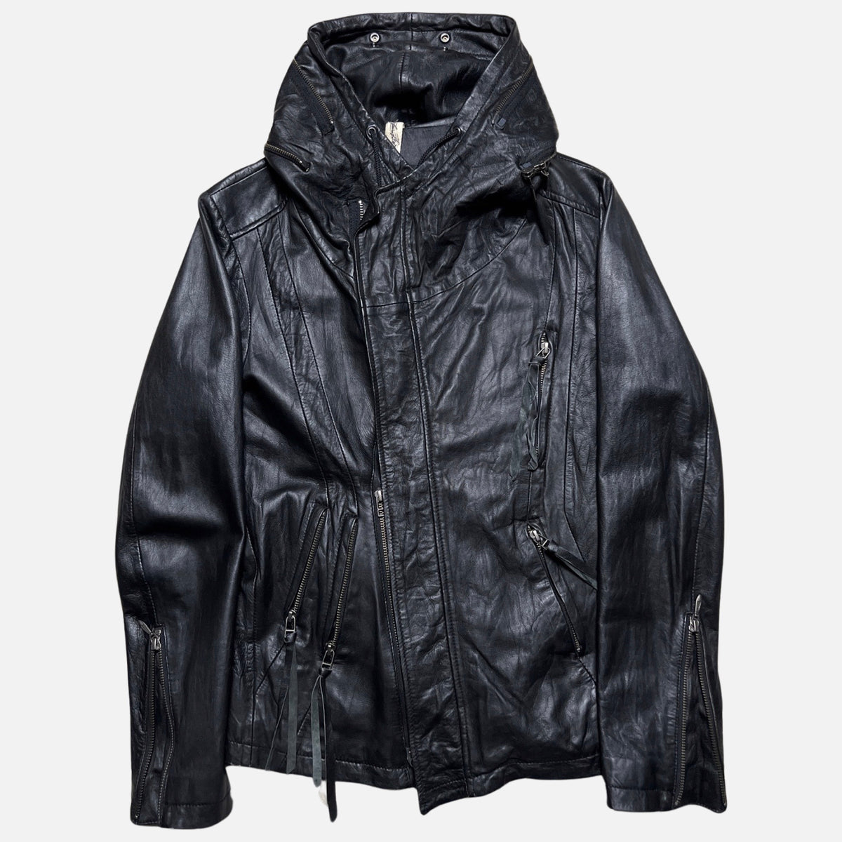 ジャケット・アウター 00s TORNADO MART leather puffer jacket Tornado Mart Puffer with Removable Fur Neck Lining