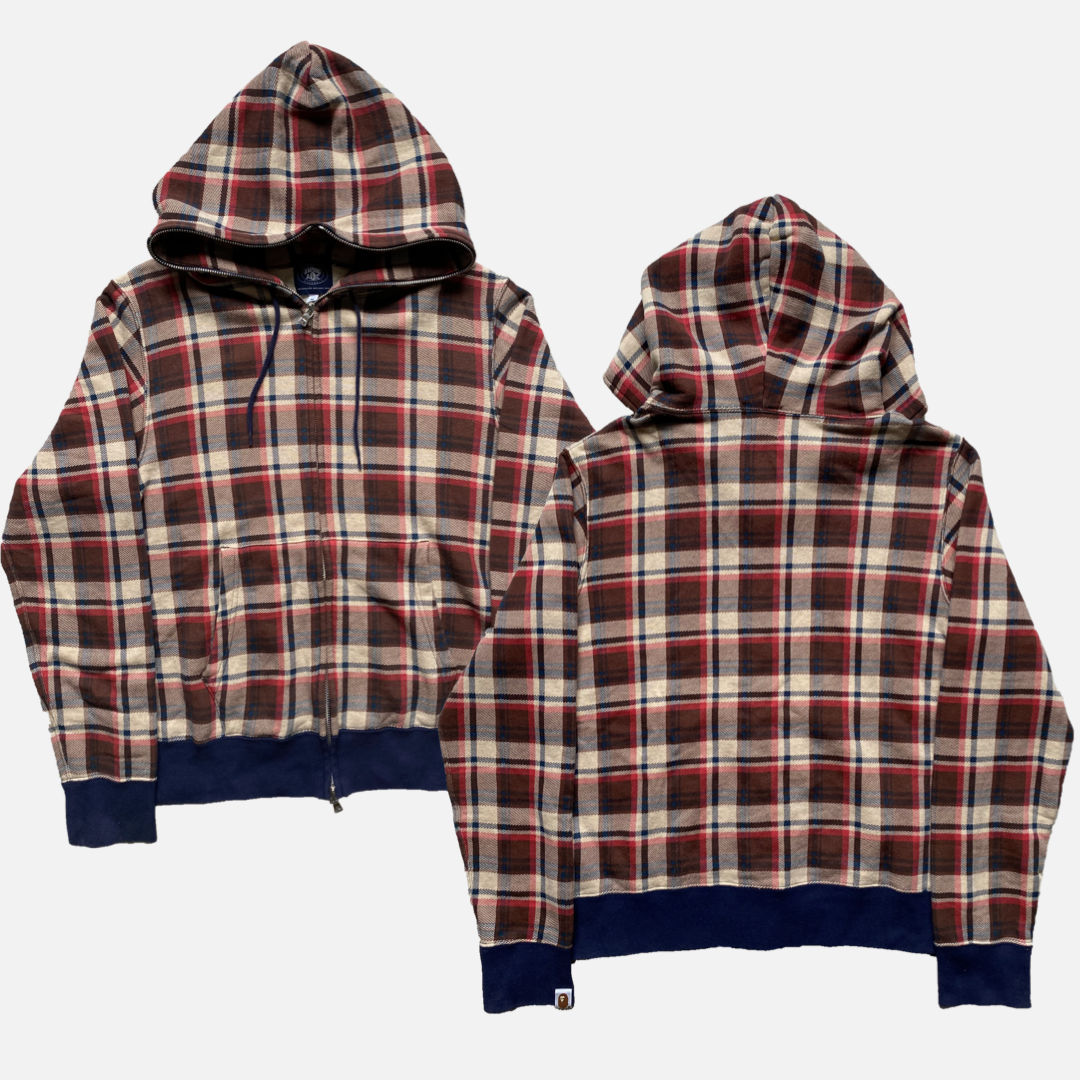 Plaid bape hoodie best sale