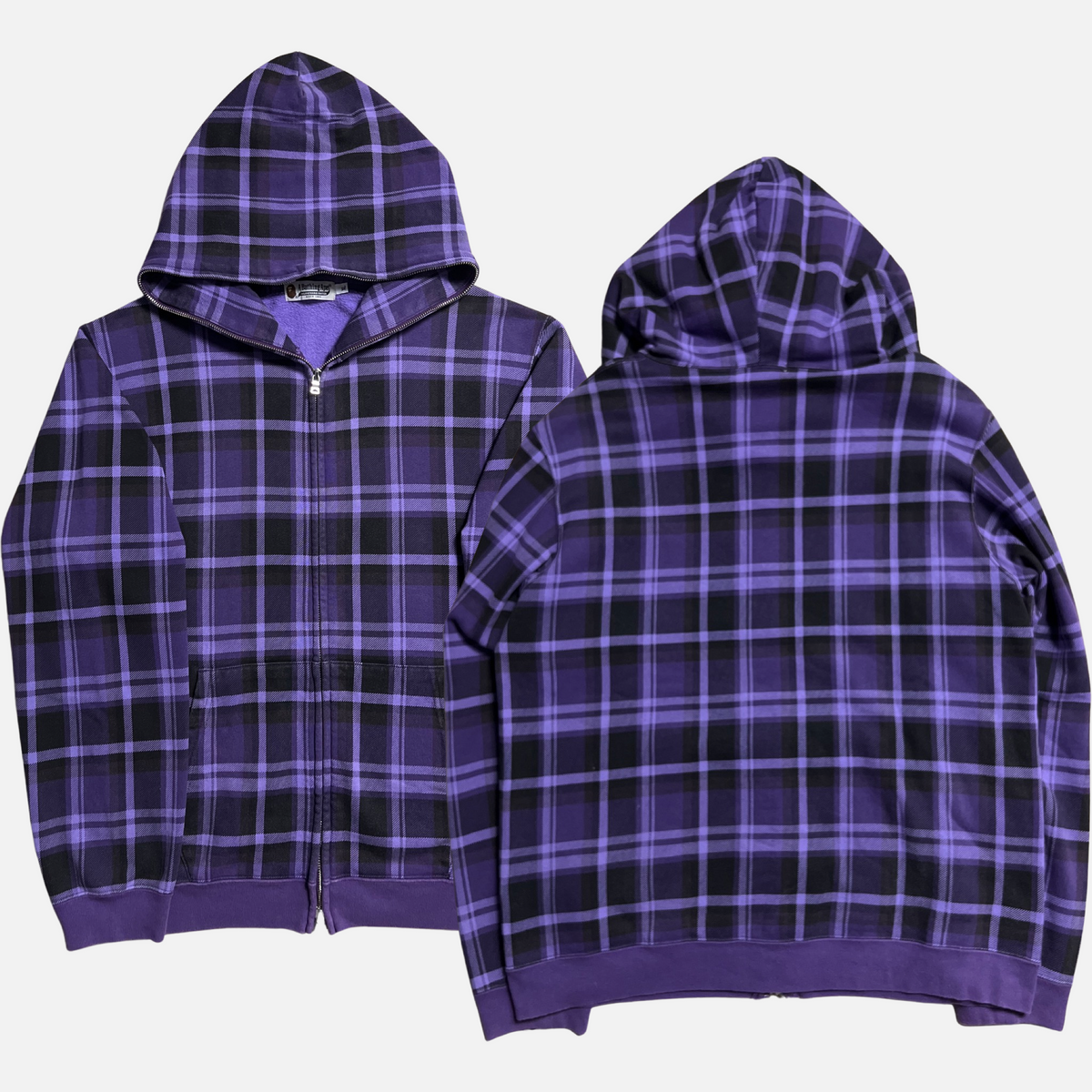 と*き様 00sBAPE PLAID FULL ZIP HOODIE DOUBL Bape Full Zip Plaid Grey/Black Hoodie – Alex Maxamenko