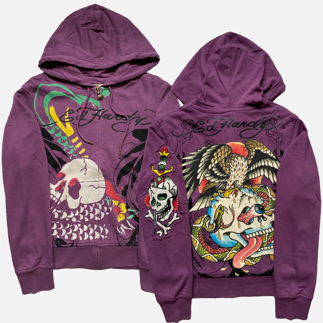 ED HARDY ZIP HOODIE PURPLE [S] – 2K DEPT.