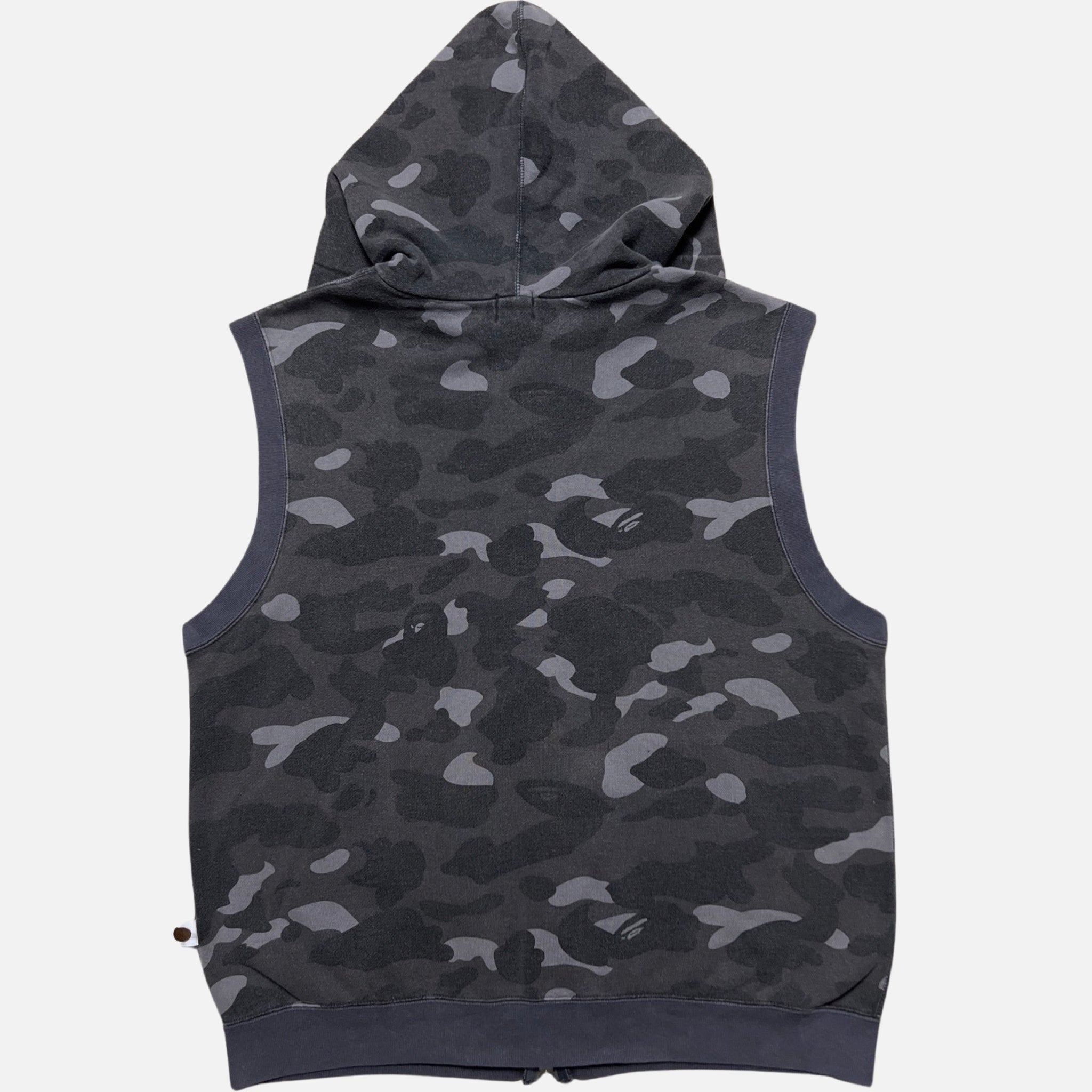 BAPE SLEEVELESS CAMO HOODIE M 2K DEPT