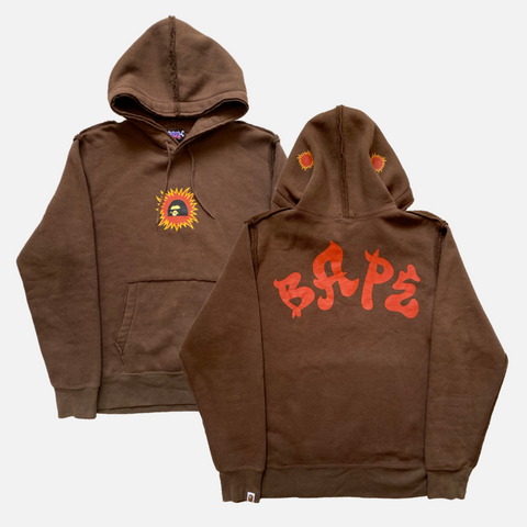 BAPE BROWN GRAPHIC HOODIE [L]