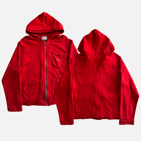 EVISU RED ZIP HOODIE [L]