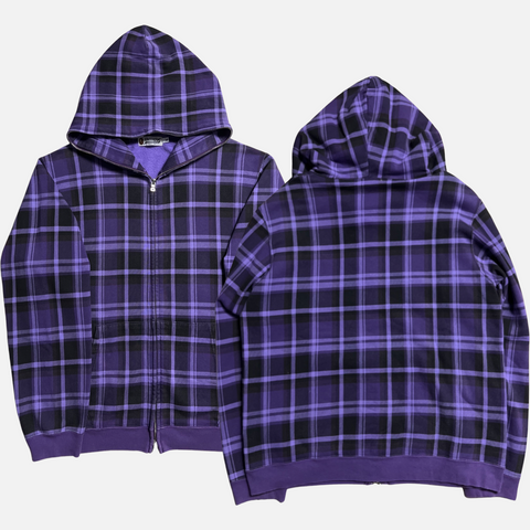 BAPE PLAID FULL ZIP PURPLE [L]