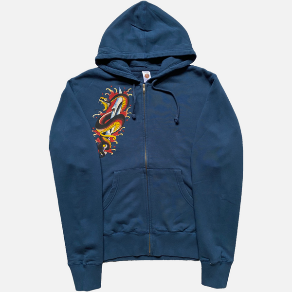 ED HARDY ZIP HOODIE BLUE [M]