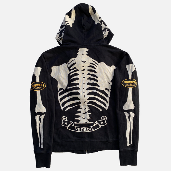 VANSON BLACK SKELETON HOODIE [M]