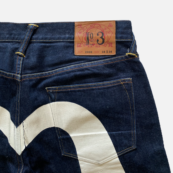 EVISU SELVEDGE DENIM WHITE DIACOCK [W34]