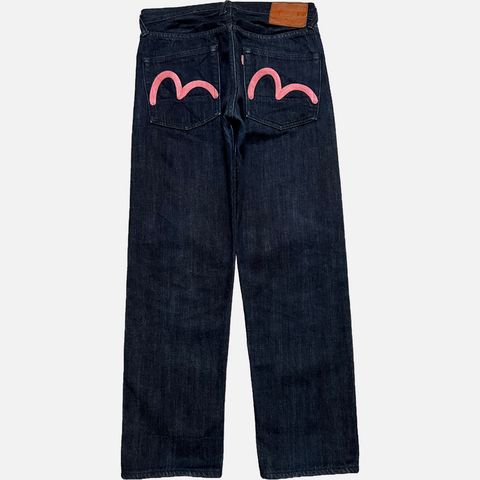 EVISU SELVEDGE JEANS PINK LOGO [W30]