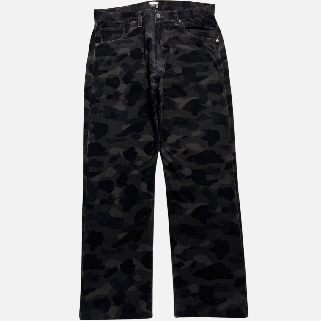 BAPE DENIM CAMO CURDOY PANTS [W32]