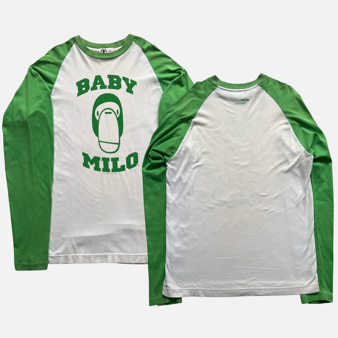 ト*プ様 BAPE BABY MILO LONG SLEEVE BAPE Kids Blue Baby Milo Mixed Fruit Long Sleeve T-Shirt A