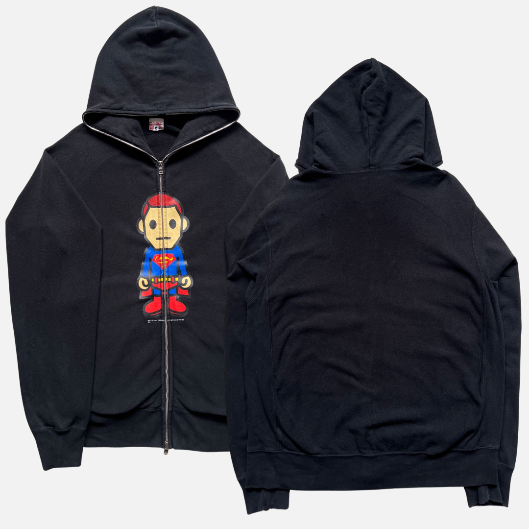 即お届け BAPE X DC SUPERMAN PULLOVER HOODIE コラボ パーカー BAPE-x-DC-Superman-Pullover-