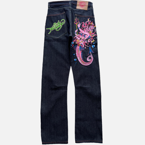 ED HARDY DENIM MERMAID TATTOO [W30]