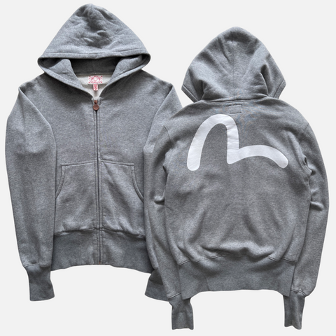 EVISU GREY LOGO HOODIE [S]