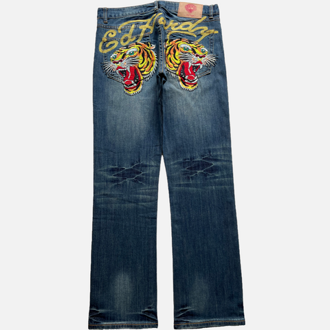 ED HARDY DENIM EMBROIDERED TIGER [W32]