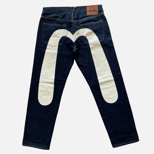 EVISU SELVEDGE DENIM WHITE DIACOCK [W34]