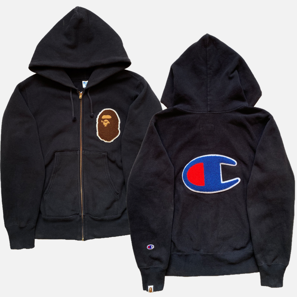 BAPE x CHAMPION ZIP HOODIE M 2K DEPT