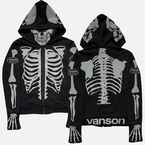 VANSON 3M SKELETON HOODIE [M]