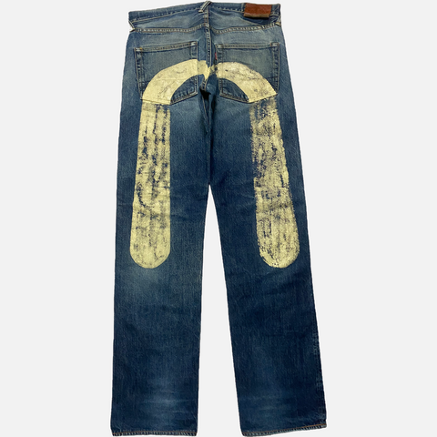 EVISU SELVEDGE DENIM WHITE DIACOCK [W32]