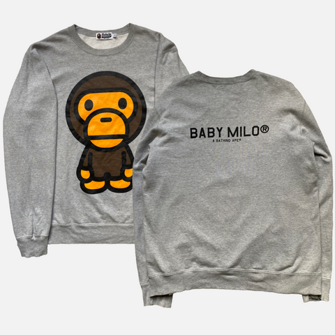 BAPE GREY BABY MILO SWEATER [XL]