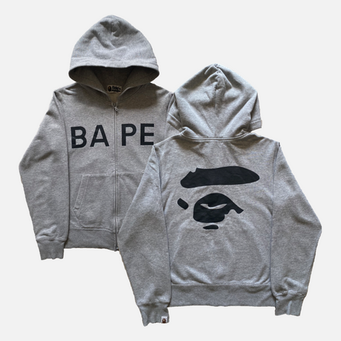 BAPE GREY ZIP HOODIE [S]