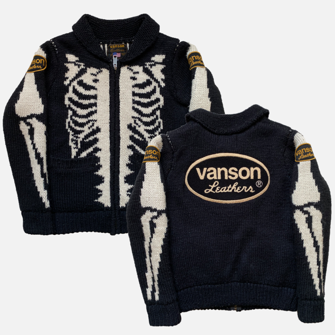 VANSON WOOL SKELETON CARDIGAN [S] – 2K DEPT.