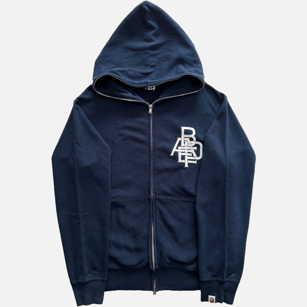 BAPE NAVY BUSY WORKS HOODIE M 2K DEPT