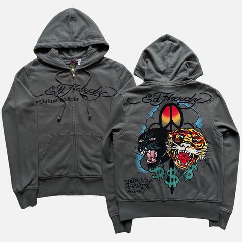 ED HARDY HOODIE PANTHER/TIGER TATTOO [S]