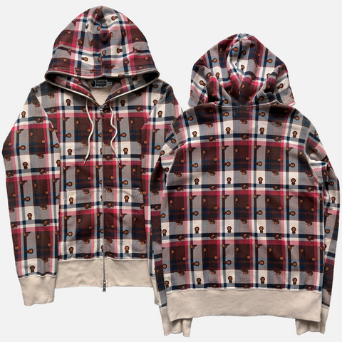 BAPE PLAID BABY MILO ZIP HOODIE [M]