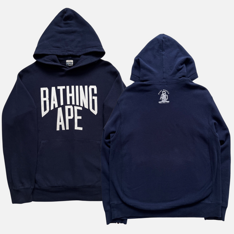 BAPE NAVY LOGO HOODIE [L]