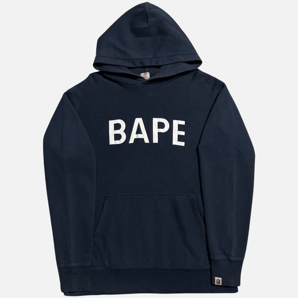 BAPE SPELL OUT HOODIE NAVY [L]